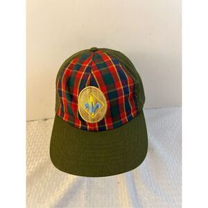 Boy Scouts green plaid checkered baseball hat youth snapback